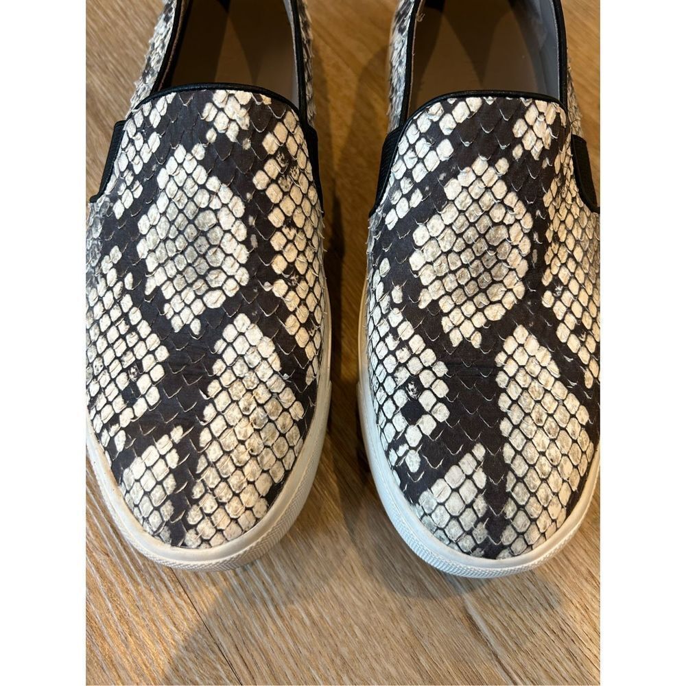 Vince Python Snake Embossed Slip On Sneakers Blac… - image 7